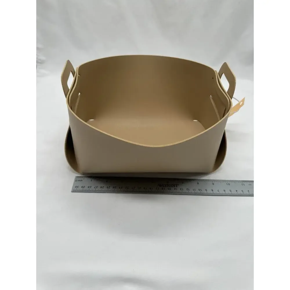 Esselle Vegan Leather Foldable Basket, Beige, Set of 4 NWT